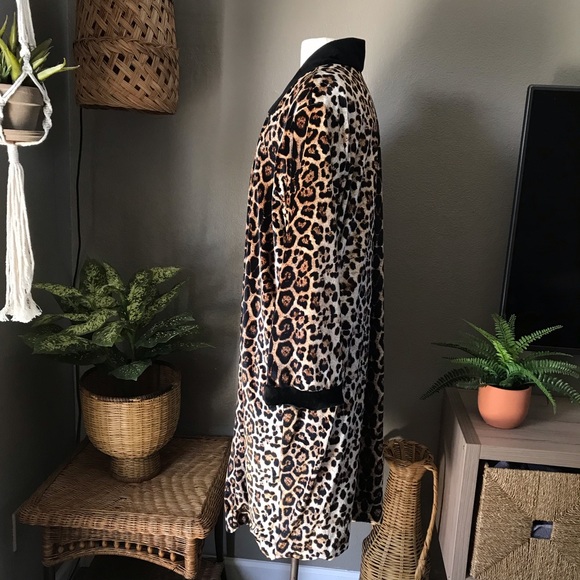 Loyd/Ford Leopard Print Open Front Fur Coat Robe UNISEX - Picture 4 of 9
